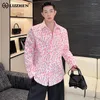 Mäns avslappnade skjortor Luzhen Stylish Elegant Printed Loose Long Sleeve Tops 2024 Original Luxury Social Handsome Fashion Korean Shirt LZ2796