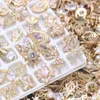 100pcs nail art zircon charmes aléatoires designs de luxe coréens bijoux de luxe pour la mode de décoration de nombreuses formes différentes pierres 240415