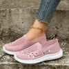 Casual Shoes Women's Soft Embroider Flats Summer Breathable Knitted Platform Sneakers Woman Chinese Style Flowers Plus Size 43