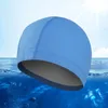 Упругое водонепроницаемое PU Covert Swim Caps Swim Bool Bool Unisex Swim Hats бесплатно размер мужчина женские уши защита уши плавание серебряное розовое 240426