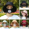 Wide Brim Hats Bucket Hat Tea Picking Cap Flower With Removable Mask Dust Sunscreen Protect Neck Anti-uv Fisherman Unisex