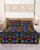 Bed rok kleurrijk Mexico abstract bloem elastisch gemonteerde sprei met kussenslopen matras dekbed beddengoed set laken