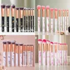 Luxury 10 PCS Makeup Brushes Set Eye Shadow Foundation Women Cosmetic Brush Eyeshadow Blush Beauty Smake Make Up Tools Bag Net Red Model Fashion Marmor Mönster