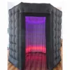 3x3x2,4mh (10x10x8ft) mit Gebläsefreies Schiffs -LED -Beleuchtung schwarzer Oktagon aufblasbare Fotokabinenzelt -Gehäuse Photobooth für Miete mit 1 Tür