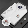 MLSHP Summer bawełniane męskie koszule Polo Wysoka jakość krótkiego rękawa stałe haft haftowy biznes swobodny męski tshirts man tees 240423