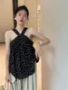 Frauenblusen Camisole Tanktops koreanischer Stil ärmellose Hemd süße lässige schwarze Spaghetti -Gurte Weste