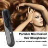 Piastra per capelli a misura di viaggio pettine portatile wireless per donne 3 pennello per raddrizzamento regolabile a temperatura 240424