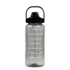 Waterflessen 2 liter sportfles met stroman dames fitness outdoor cold fleslesc tijd marker drinkware1