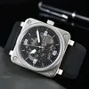 Quartz sportif masculin Watch Br Watches Full en vedette World Time LED Auto Hand Raising Light Oak Series