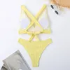 Kvinnors badkläder sexiga bikinis sätter baddräkt separat korsbandage backless y2k trend kvinnor brasiliansk strand thong badning baddräkter