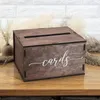 Forniture per feste Wedding Money Box Porta della busta con slot Rustic Wooden Case ricevente per la sposa