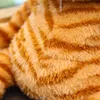 Gato de gato enojado y suave peluche animales de peluche perezoso tontamente simulación de piel tigre gato feo peluche juguete regal de Navidad para niños amantes