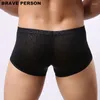 Underpants BRAVE PERSON Nylon Lace Men's Boxer Shorts U Convex Pouch Sexy Transparent Underwear Men Boxers Slip Thin Cool For