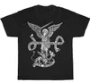 Katolsk ängel försvarar oss. Archangel St Michael T-shirt. Summer Cotton Short Sleeve O-Neck Mens T Shirt S-3XL 240424