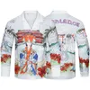 Рубашка Casablanc шелковые дизайнерские рубашки Masao san print Мужчины повседневная рубашка женщины свободные шелк casablacnca рубашка с длинными рукавами