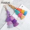 Tassel en pavage en glace enroulé tressé à la main pour femmes sacs de voiture pendente colorée de clés épissé de Noël cadeau en gros 240426