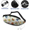 Backpack Lovely Cartoon Fruits Adjustable Fanny Pack Waist Bags With Headphone Hole For Sports Workout Traveling Running