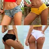 Kvinnors jeans kvinnor sexig knapp låg midja denim shorts super mini byxor