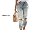 Jeans féminins 2024 FACEMENTS MODE MIDE BEAPPITRE BIG BIG RIPPING Ripped High High Street Denim Pantal