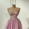Dress Chiffon Mermaid Designer Prom Purple Ruched Chic Appliqued Beads Sleevless Evening Dresses Custom Made Robe De Soiree es