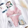 Conjuntos de sutiãs vs RETRIMENTO REDIMENTO MULHERES ESIGN Y LINGERIE Pushless Briefs BRA BRA PLUS TAMANHO RED ROM Y0911 Entrega de gota Appare Otfxm