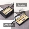 Watch Box 12Slot Case with Large Glass Lid Removable Pillows Organizer Gift for Loved Ones 240412