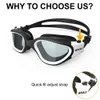 Adulte Anti-Fog UV Protection Lens Men Femmes Clean Lens Lens Swimmingles Goggles étanche Airconte Silicone Swim Glases in Pool 240411