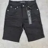 Purple Summer Herren Black Denim Shorts Casual Stretch Slim Mid Legth einfache hübsche fünf Viertelhosen