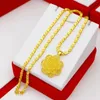 Premiumkvalitet 24KGOLD 999 Womens Halsband 3D Stora Pendant AU750 Flower Podhuesca Choiriya Luxury Jewelry 240422