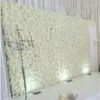 装飾的な花10pcs/lot人工牛乳白い絹のバラと牡丹の花の壁の結婚式の背景装飾道路鉛の装飾