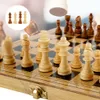 Drewniany zestaw szachy przenośny składany drewniany szachy gier planszowych szachowe szachowniki garnitur dla początkujących szachy