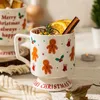 Tasses modernes ménagères originales de Noël couple couple en céramique eau tasse de tasse de maison de petit déjeuner