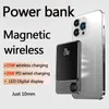 Mobiltelefon Power Banks 10000mAh Alloy MacSafe PowerBank Magnetic Power Pack Wireless Fast Charger Lämplig för iPhone 15 14 12 11 Magsafe Backup Battery J0428