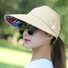 Berets Fashion Womens Damen Sommer Urlaub breite Krempe faltbare Sonnenhut Anti-UV-Strand Visierkappen Freizeithüte