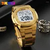 Montre-bracelets Skmei 2004 Sport Digital Men Watchs Strap en acier inoxydable Man Electronic Watch ALARME CALENDRA