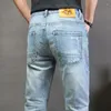 Мужские джинсы 2024 весна и осенняя мода с твердыми цветными дыра