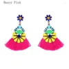 Stud -oorbellen Bohemia Tassel hanger studs voor vrouwen etnische harsverklaring post chunky mode sieraden pendientes