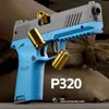 Giocattoli pistole p320 shell lanciatore di eiezione continua a fuoco pistola morbido dardo proiettile giocattolo pistola cs esterno per bambini adulti t240428