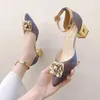 Chaussures habillées femmes talons hauts pompes élégant perle boucle carré de mariage pour la fête pour