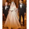 Encaje nuevos vestidos de novia de steven khalil divididos con falda desmontable cuello transparente vaina cubierta de hendidura alta salpicaduras de novia.
