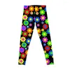 Active Pants Hippy Flower Daisy Spring Pattern Leggings Women's Sports High midja