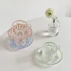 Creative Coffee Cup Saucer Set Korean Cups Handpanted Plant Flower Coffee Mug Home Kitchen Drickerware Espresso Cups 240424