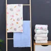 Blankets 6-ply Gauze Fold Baby Cute Cartoon Bath Towel Cotton Blanket Swaddle Stuff For Borns Accessories Delivery Room