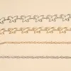 Pasy w talii paski łańcucha cynkowego łańcucha brzucha regulowany pasek talii letni biżuteria na plażę biżuterię dla kobiet ubieranie się pustego motyla złoty i srebrny