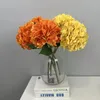 Fleurs décoratives 3D Impression artificielle Hortensia Branche fausse plante verte pour chambre à coucher simulation de décoration d'hortensias bleu fleur rose bleu
