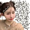 女の子のための100pcsシルバースターヘアクリップフィリグリースターメタルスナップクリップヘアピンバレットヘアジュエリーニックルフリーボビーピン