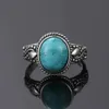 Bandringen Hoge kwaliteit Natuurlijke turquoise ring voor heren 925 Sterling Silver Fashionable Vintage Ring Sieraden Groothandel en directe verzending Q240427