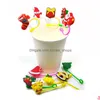 Drinking Straws Christmas Sts Topper For 7-8Mm St Resin Sile Holiday Party Sports Tumbler Glass Cup Mugs Recognizer Drop Delivery Ho Dh6Qz