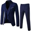 Men's Suits Elegant Formal Man Suit For Wedding 2024 Slim Fit One Button 3-Piece Blazer Dress Business Party Jacket Vest & Pant