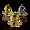 Bicchieri da vino Crystal Lotus Holy Water Cup Buddha fornisce grande tristezza mantra per ornamenti set da tè in stile cinese